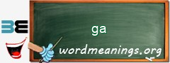 WordMeaning blackboard for ga